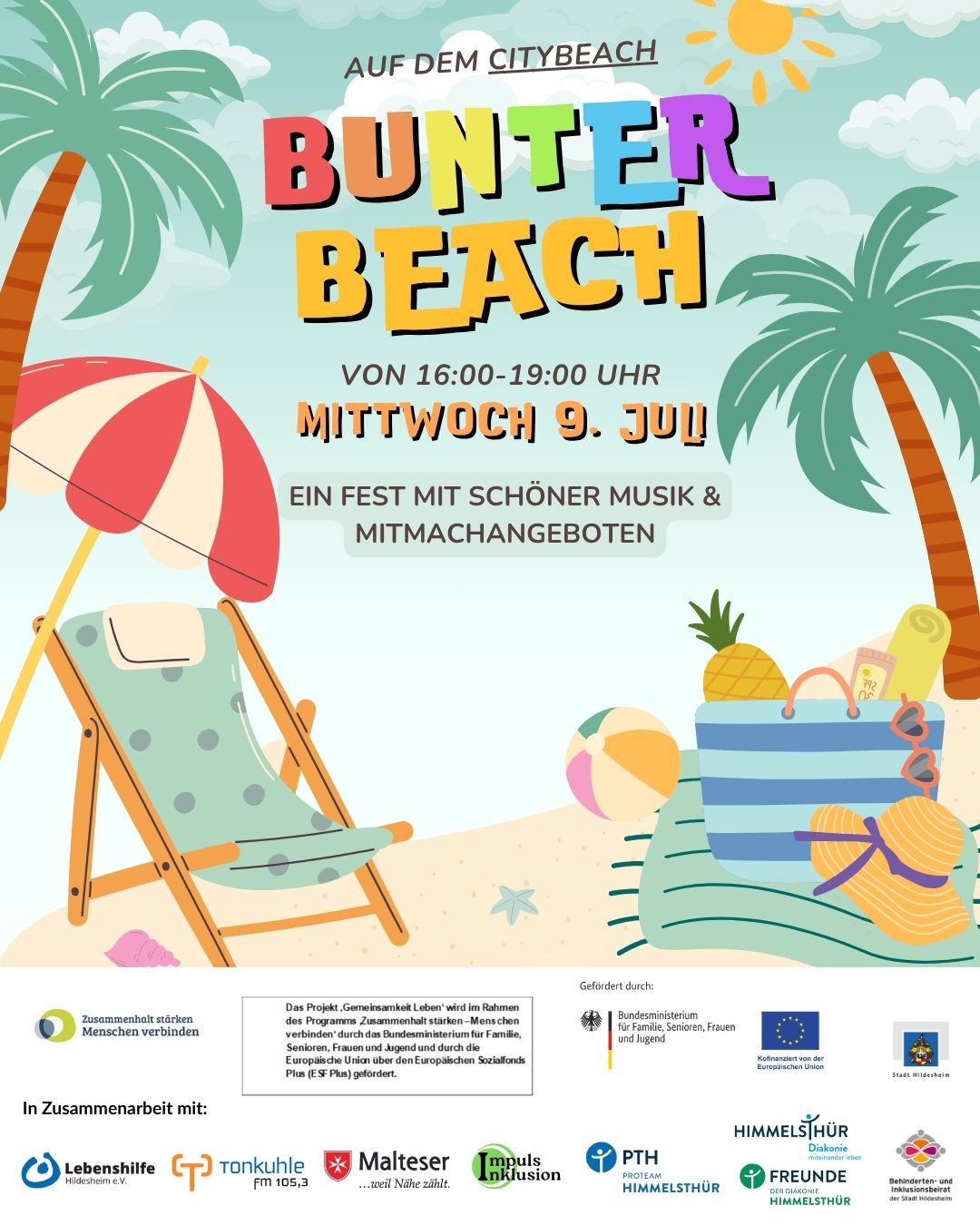 Bunter Beach auf dem City Beach